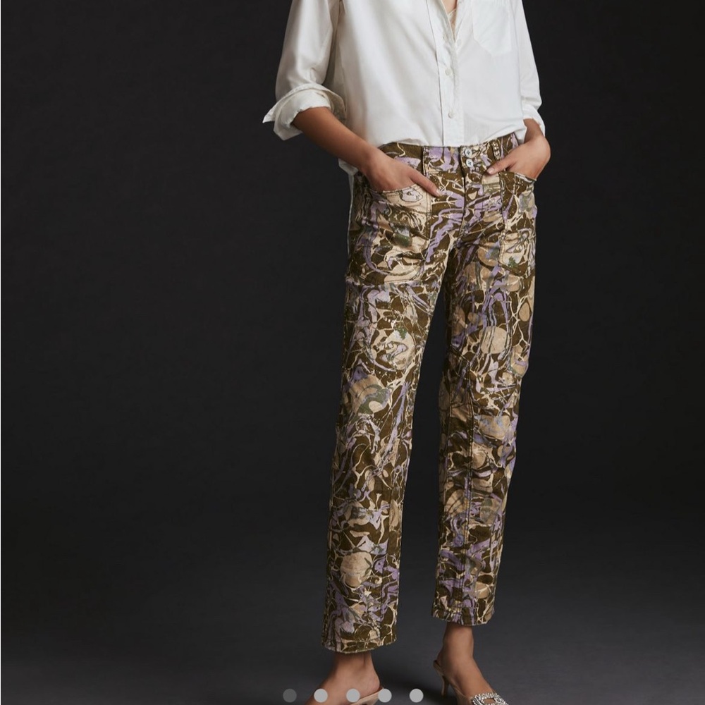 Anthropologie Pilcro Marbled Print Jeans Straight Leg